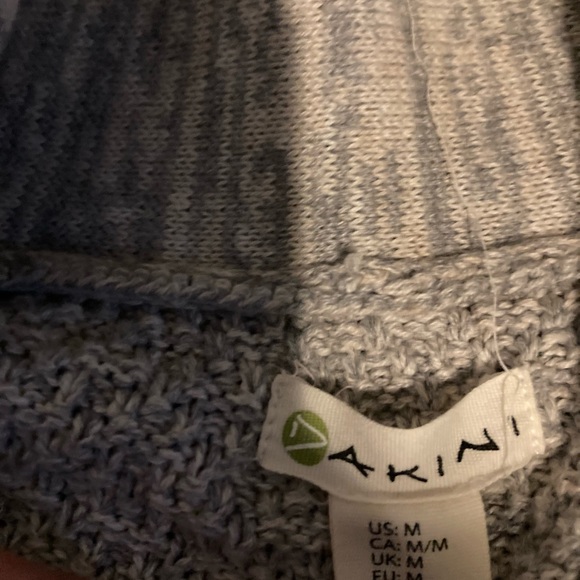 Akini Gray Cardigan Sweater w/ Thumbholes, Medium - Picture 7 of 7